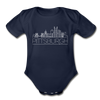 Pittsburgh, Pennsylvania Baby Bodysuit - Organic Skyline Pittsburgh Baby Bodysuit - dark navy