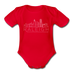 Raleigh, North Carolina Baby Bodysuit - Organic Skyline Raleigh Baby Bodysuit - red