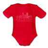 Raleigh, North Carolina Baby Bodysuit - Organic Skyline Raleigh Baby Bodysuit - red
