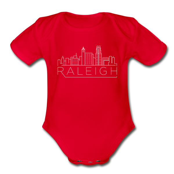 Raleigh, North Carolina Baby Bodysuit - Organic Skyline Raleigh Baby Bodysuit - red