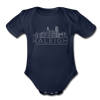 Raleigh, North Carolina Baby Bodysuit - Organic Skyline Raleigh Baby Bodysuit - dark navy