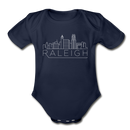 Raleigh, North Carolina Baby Bodysuit - Organic Skyline Raleigh Baby Bodysuit - dark navy