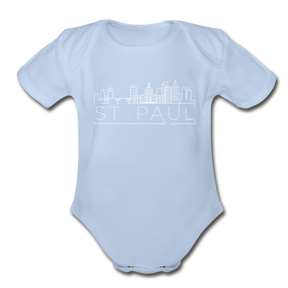 Saint Paul, Minnesota Baby Bodysuit - Organic Skyline Saint Paul Baby Bodysuit - sky