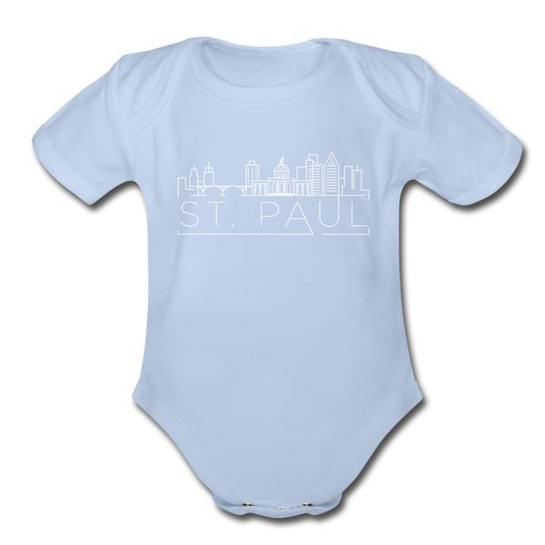 Saint Paul, Minnesota Baby Bodysuit - Organic Skyline Saint Paul Baby Bodysuit - sky