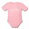 Portland, Oregon Baby Bodysuit - Organic Skyline Portland Baby Bodysuit - light pink