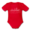 Portland, Oregon Baby Bodysuit - Organic Skyline Portland Baby Bodysuit - red