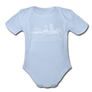 Portland, Oregon Baby Bodysuit - Organic Skyline Portland Baby Bodysuit - sky