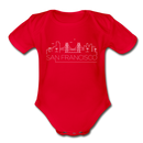 San Francisco, California Baby Bodysuit - Organic Skyline San Francisco Baby Bodysuit - red