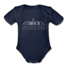 San Antonio, Texas Baby Bodysuit - Organic Skyline San Antonio Baby Bodysuit - dark navy