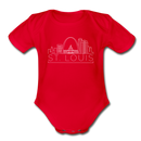 St. Louis, Missouri Baby Bodysuit - Organic Skyline St. Louis Baby Bodysuit - red