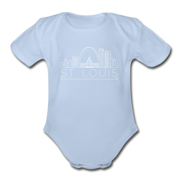 St. Louis, Missouri Baby Bodysuit - Organic Skyline St. Louis Baby Bodysuit - sky
