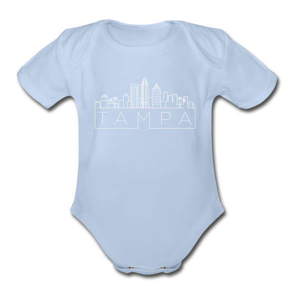 Tampa, Florida Baby Bodysuit - Organic Skyline Tampa Baby Bodysuit - sky