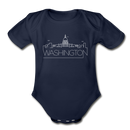 Washington DC Baby Bodysuit - Organic Skyline Washington DC Baby Bodysuit - dark navy