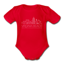 Virginia Beach, Virginia Baby Bodysuit - Organic Skyline Virginia Beach Baby Bodysuit - red