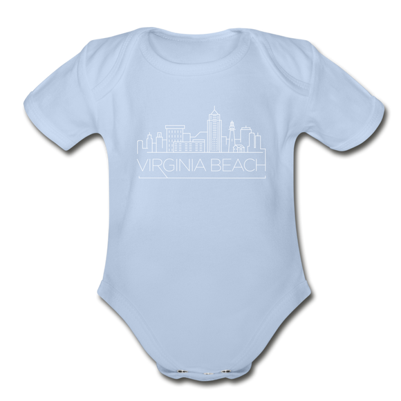 Virginia Beach, Virginia Baby Bodysuit - Organic Skyline Virginia Beach Baby Bodysuit - sky