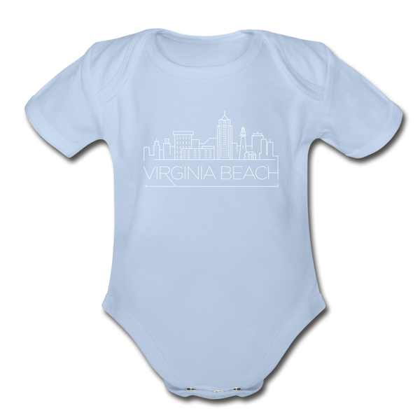Virginia Beach, Virginia Baby Bodysuit - Organic Skyline Virginia Beach Baby Bodysuit - sky