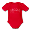 Wichita, Kansas Baby Bodysuit - Organic Skyline Wichita Baby Bodysuit - red