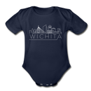Wichita, Kansas Baby Bodysuit - Organic Skyline Wichita Baby Bodysuit - dark navy