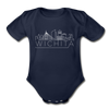 Wichita, Kansas Baby Bodysuit - Organic Skyline Wichita Baby Bodysuit - dark navy