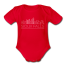 Sioux Falls, South Dakota Baby Bodysuit - Organic Skyline Sioux Falls Baby Bodysuit - red