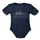 Sioux Falls, South Dakota Baby Bodysuit - Organic Skyline Sioux Falls Baby Bodysuit - dark navy
