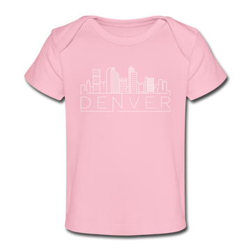 Denver, Colorado Baby T-Shirt - Organic Skyline Denver Infant T-Shirt - light pink