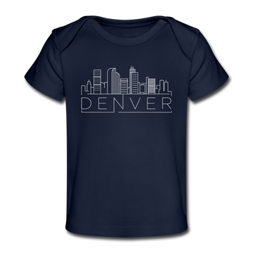 Denver, Colorado Baby T-Shirt - Organic Skyline Denver Infant T-Shirt - dark navy