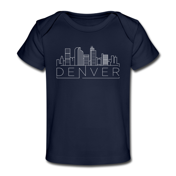 Denver, Colorado Baby T-Shirt - Organic Skyline Denver Infant T-Shirt - dark navy