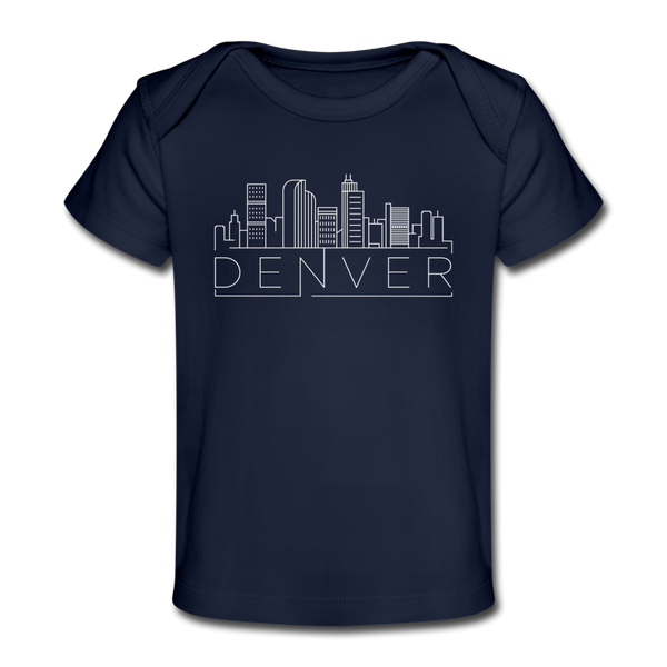 Denver, Colorado Baby T-Shirt - Organic Skyline Denver Infant T-Shirt - dark navy