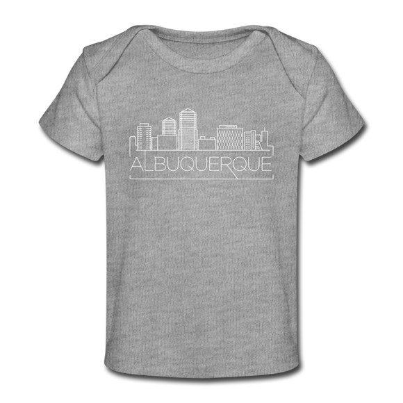 Albuquerque, New Mexico Baby T-Shirt - Organic Skyline Albuquerque Infant T-Shirt - heather gray