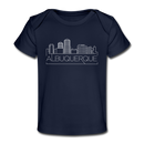 Albuquerque, New Mexico Baby T-Shirt - Organic Skyline Albuquerque Infant T-Shirt - dark navy