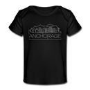 Anchorage, Alaska Baby T-Shirt - Organic Skyline Anchorage Infant T-Shirt - black