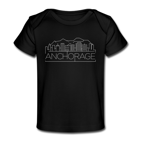 Anchorage, Alaska Baby T-Shirt - Organic Skyline Anchorage Infant T-Shirt - black