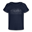 Anchorage, Alaska Baby T-Shirt - Organic Skyline Anchorage Infant T-Shirt - dark navy