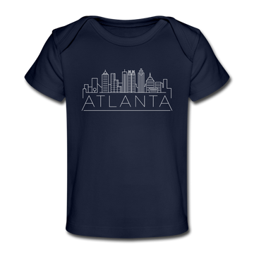 Atlanta, Georgia Baby T-Shirt - Organic Skyline Atlanta Infant T-Shirt - dark navy