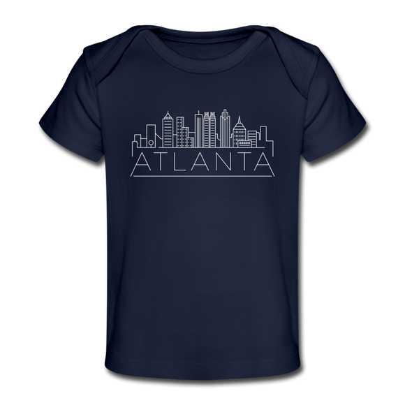 Atlanta, Georgia Baby T-Shirt - Organic Skyline Atlanta Infant T-Shirt - dark navy
