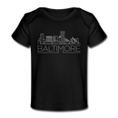 Baltimore, Maryland Baby T-Shirt - Organic Skyline Baltimore Infant T-Shirt - black