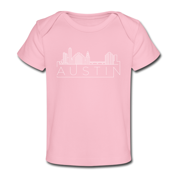 Austin, Texas Baby T-Shirt - Organic Skyline Austin Infant T-Shirt - light pink