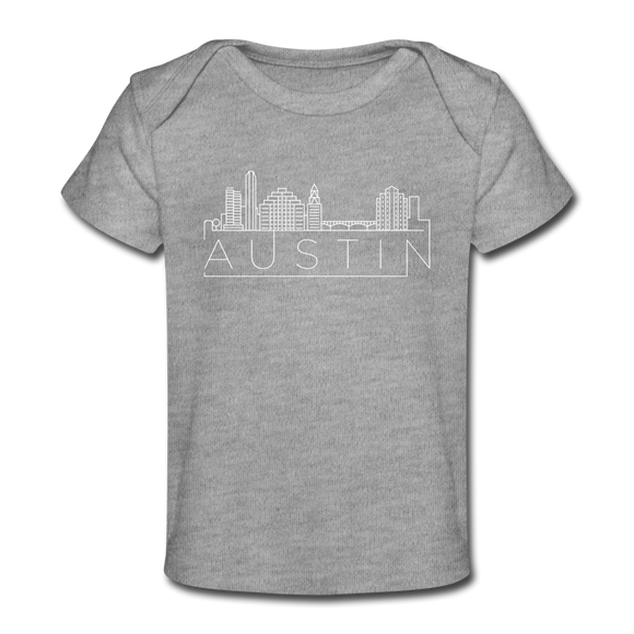 Austin, Texas Baby T-Shirt - Organic Skyline Austin Infant T-Shirt - heather gray