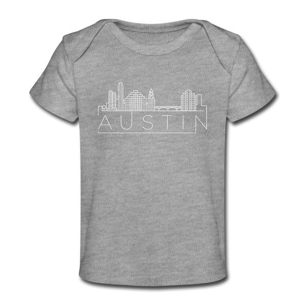 Austin, Texas Baby T-Shirt - Organic Skyline Austin Infant T-Shirt - heather gray