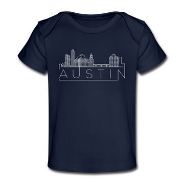 Austin, Texas Baby T-Shirt - Organic Skyline Austin Infant T-Shirt - dark navy