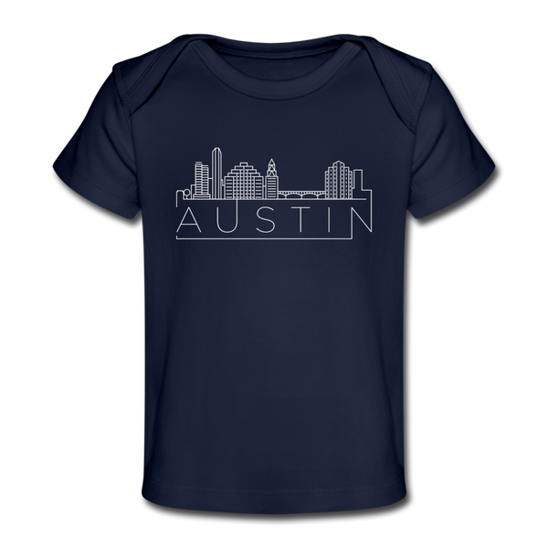 Austin, Texas Baby T-Shirt - Organic Skyline Austin Infant T-Shirt - dark navy