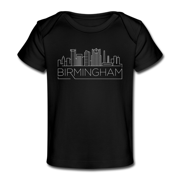 Birmingham, Alabama Baby T-Shirt - Organic Skyline Birmingham Infant T-Shirt - black