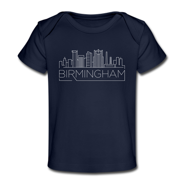 Birmingham, Alabama Baby T-Shirt - Organic Skyline Birmingham Infant T-Shirt - dark navy