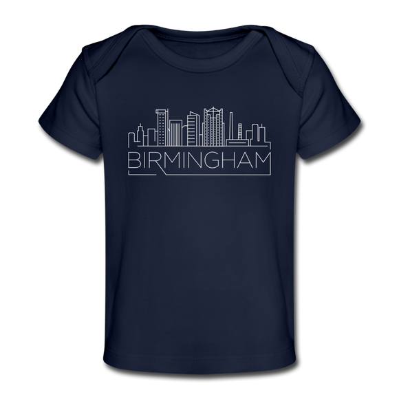 Birmingham, Alabama Baby T-Shirt - Organic Skyline Birmingham Infant T-Shirt - dark navy