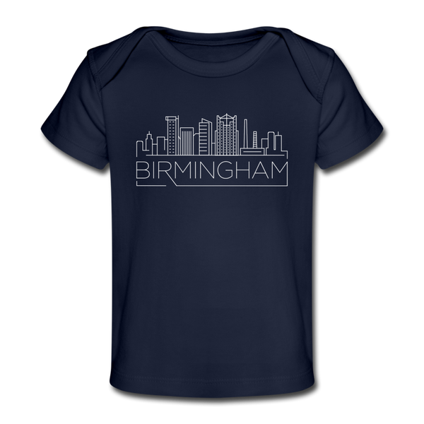 Birmingham, Alabama Baby T-Shirt - Organic Skyline Birmingham Infant T-Shirt - dark navy