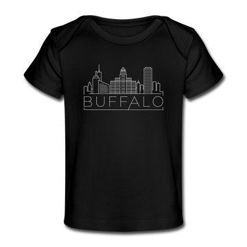 Buffalo, New York Baby T-Shirt - Organic Skyline Buffalo Infant T-Shirt - black
