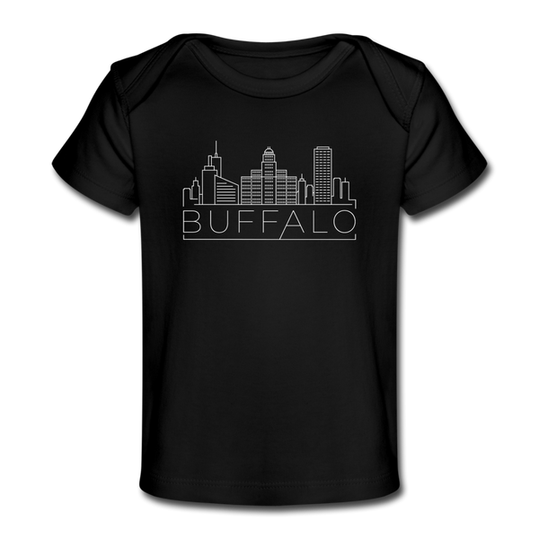 Buffalo, New York Baby T-Shirt - Organic Skyline Buffalo Infant T-Shirt - black