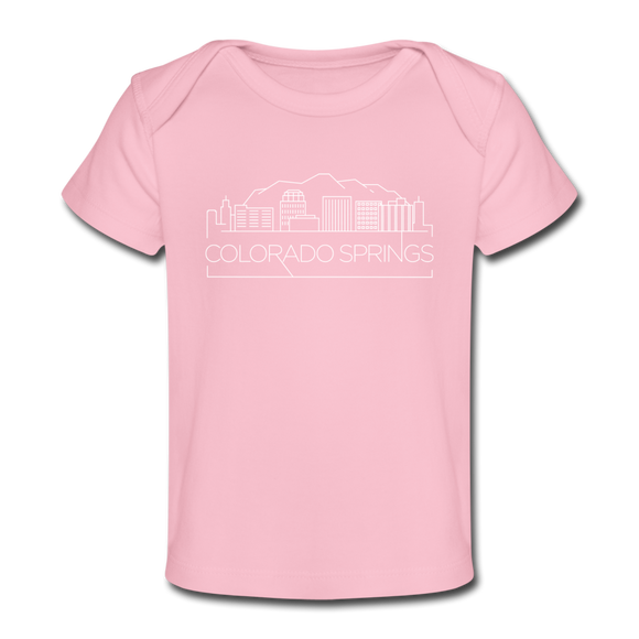 Colorado Springs, Colorado Baby T-Shirt - Organic Skyline Colorado Springs Infant T-Shirt - light pink