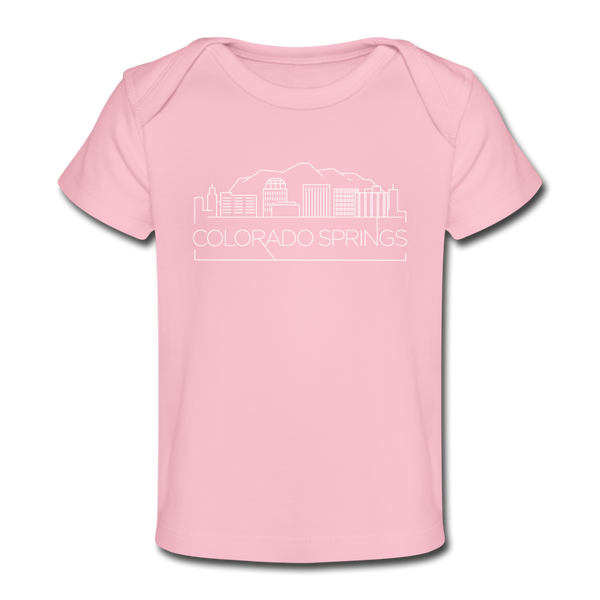 Colorado Springs, Colorado Baby T-Shirt - Organic Skyline Colorado Springs Infant T-Shirt - light pink